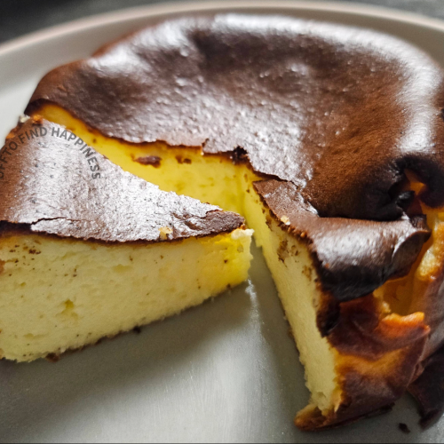 Keto Basque Burnt Cheesecake on a plate